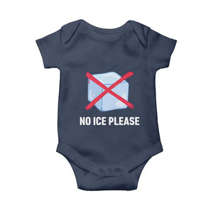 No Ice Please Baby Onesie Ice Cube Anti ICE Deportation Human Rights Protest TS14 Navy Print Your Wear