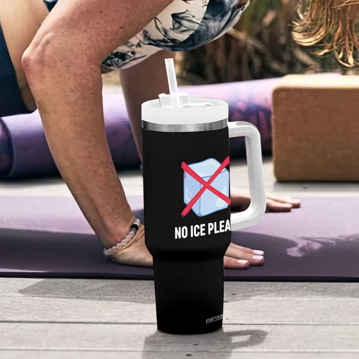 No Ice Please Tumbler With Handle Ice Cube Anti ICE Deportation Human Rights Protest TS14 Print Your Wear