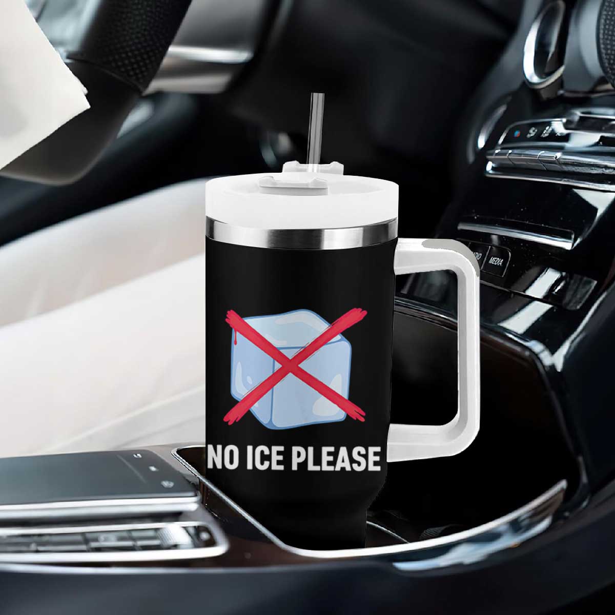 No Ice Please Tumbler With Handle Ice Cube Anti ICE Deportation Human Rights Protest TS14 Print Your Wear