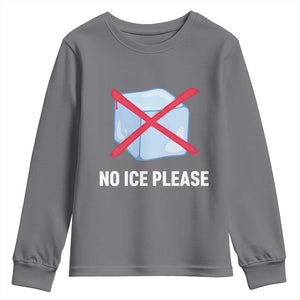No Ice Please Youth Sweatshirt Ice Cube Anti ICE Deportation Human Rights Protest TS14 Charcoal Print Your Wear