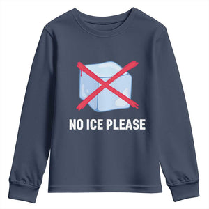 No Ice Please Youth Sweatshirt Ice Cube Anti ICE Deportation Human Rights Protest TS14 Navy Print Your Wear