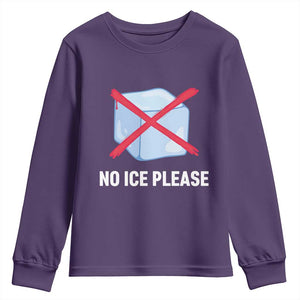 No Ice Please Youth Sweatshirt Ice Cube Anti ICE Deportation Human Rights Protest TS14 Purple Print Your Wear