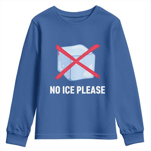 No Ice Please Youth Sweatshirt Ice Cube Anti ICE Deportation Human Rights Protest TS14 Royal Blue Print Your Wear