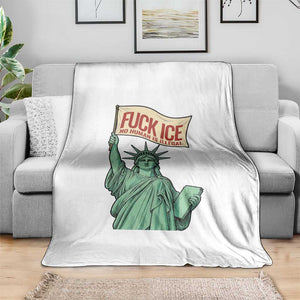Fck Ice No Human Is Illegal Throw Blanket Statue of Liberty Anti ICE Immigration Human Rights Protest TS14 Print Your Wear