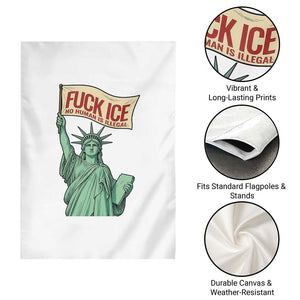 Fck Ice No Human Is Illegal Garden Flag Statue of Liberty Anti ICE Immigration Human Rights Protest TS14 Print Your Wear
