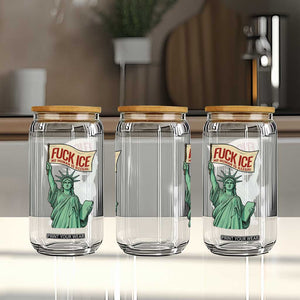 Fck Ice No Human Is Illegal Glass Can Statue of Liberty Anti ICE Immigration Human Rights Protest TS14 Print Your Wear