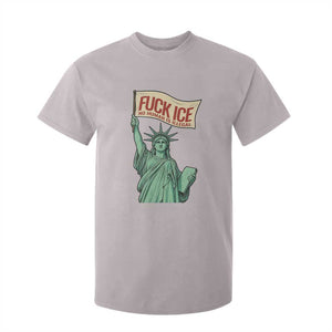 Fck Ice No Human Is Illegal T Shirt For Kid Statue of Liberty Anti ICE Immigration Human Rights Protest TS14 Ice Gray Print Your Wear
