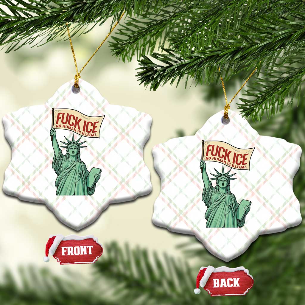 Fck Ice No Human Is Illegal Ceramic Ornament Statue of Liberty Anti ICE Immigration Human Rights Protest TS14 Print Your Wear
