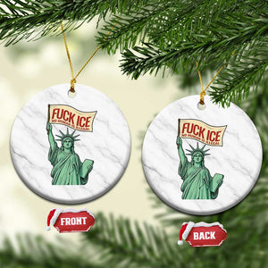 Fck Ice No Human Is Illegal Ceramic Ornament Statue of Liberty Anti ICE Immigration Human Rights Protest TS14 1pc White Marble Print Your Wear