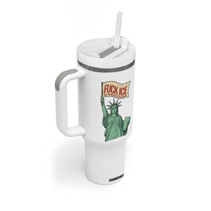 Fck Ice No Human Is Illegal Tumbler With Handle Statue of Liberty Anti ICE Immigration Human Rights Protest TS14 Print Your Wear