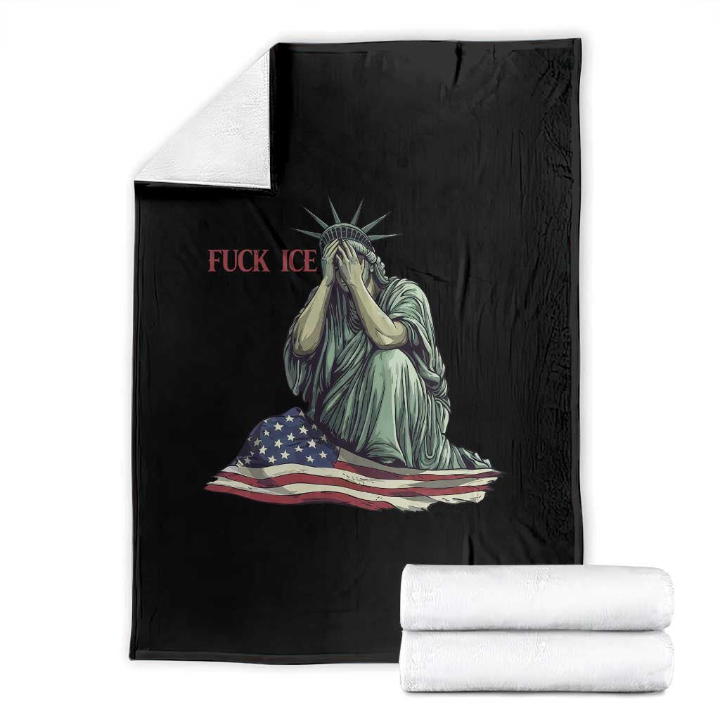 Statue of Liberty Anti ICE Deportation Human Rights Protest Throw Blanket TS14 Black Print Your Wear