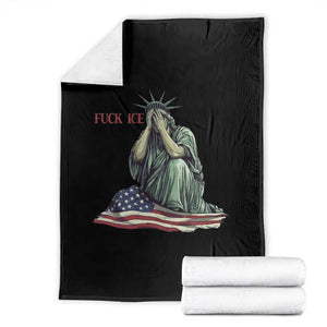 Statue of Liberty Anti ICE Deportation Human Rights Protest Throw Blanket TS14 Black Print Your Wear
