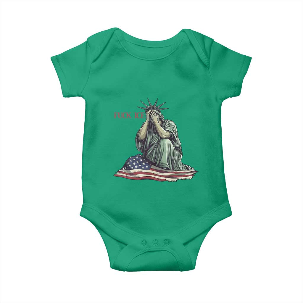 Statue of Liberty Anti ICE Deportation Human Rights Protest Baby Onesie TS14 Irish Green Print Your Wear