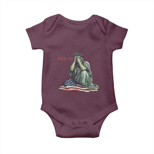 Statue of Liberty Anti ICE Deportation Human Rights Protest Baby Onesie TS14 Maroon Print Your Wear