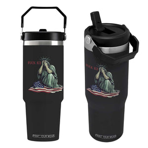 Statue of Liberty Anti ICE Deportation Human Rights Protest Flip Straw Tumbler TS14 One Size: 30 oz Black Print Your Wear