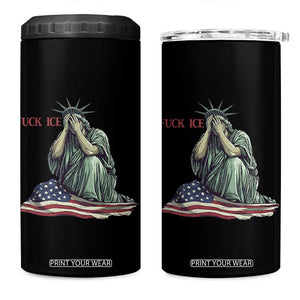 Statue of Liberty Anti ICE Deportation Human Rights Protest 4 in 1 Can Cooler Tumbler TS14 One Size: 16 oz Black Print Your Wear