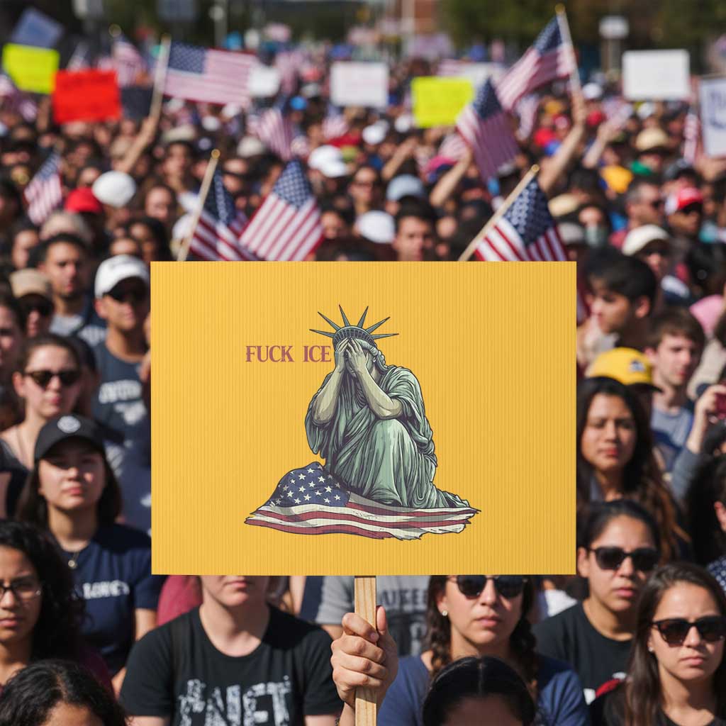 Statue of Liberty Anti ICE Deportation Human Rights Protest Protest Sign TS14 Horizontal 18