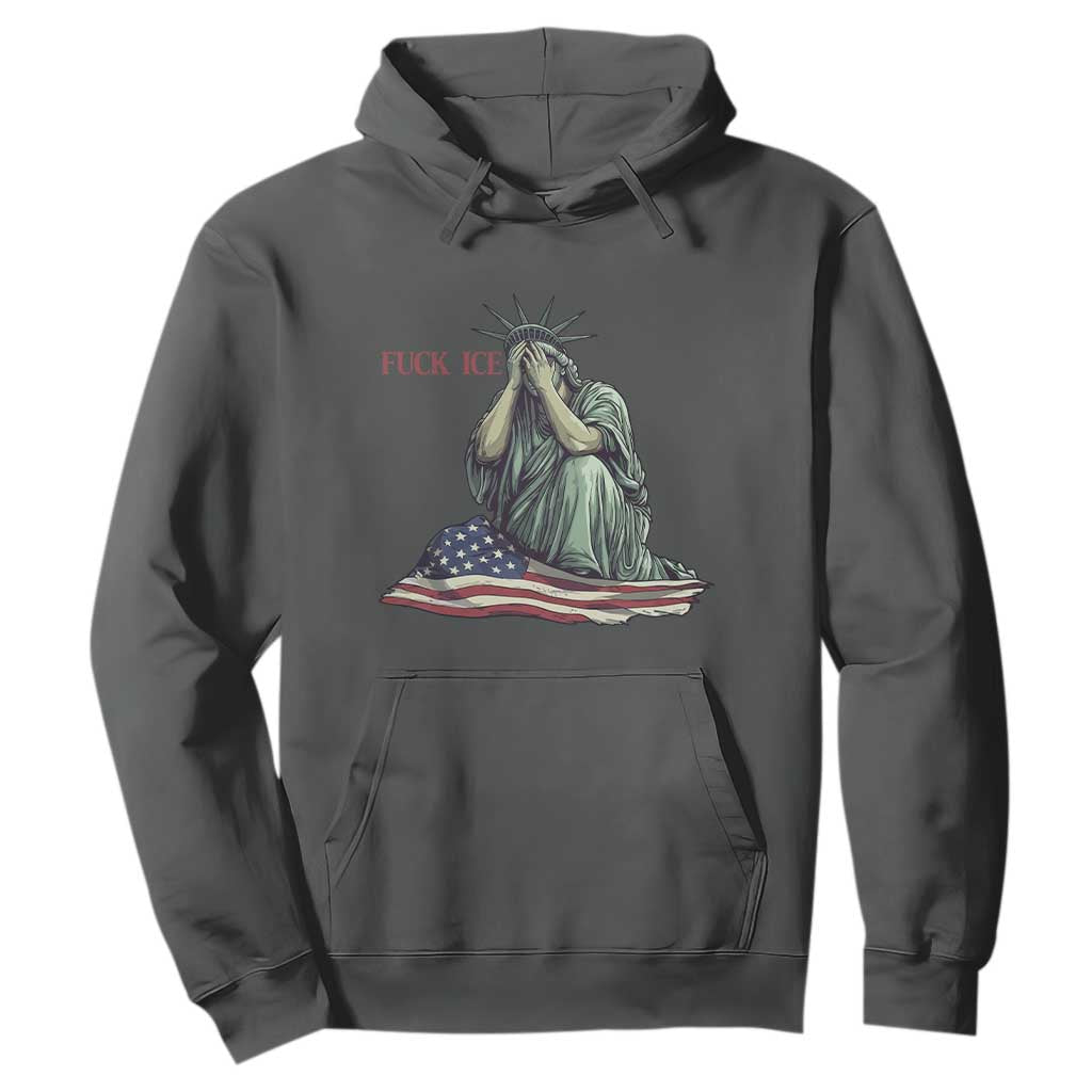 Statue of Liberty Anti ICE Deportation Human Rights Protest Hoodie TS14 Dark Heather Print Your Wear