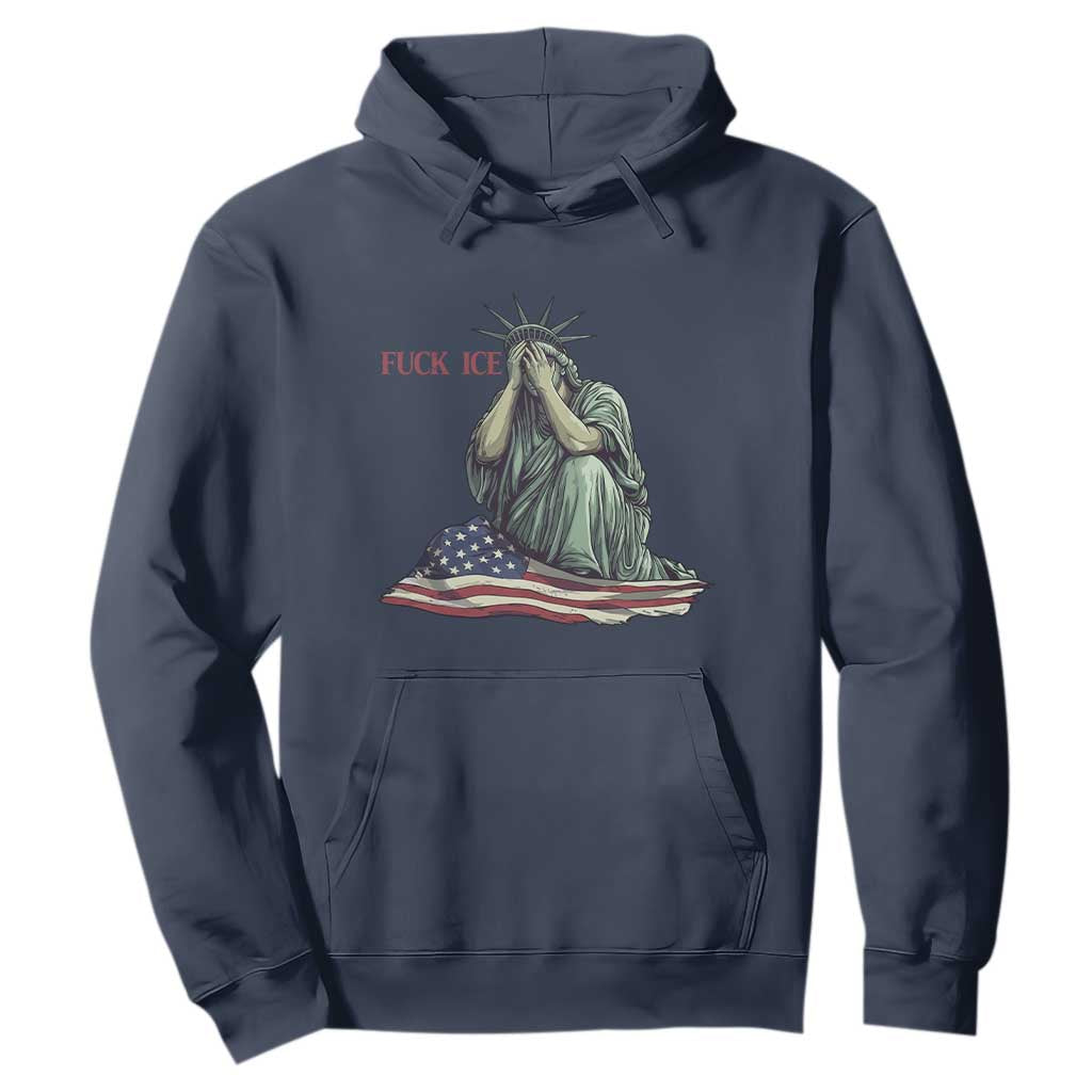 Statue of Liberty Anti ICE Deportation Human Rights Protest Hoodie TS14 Navy Print Your Wear