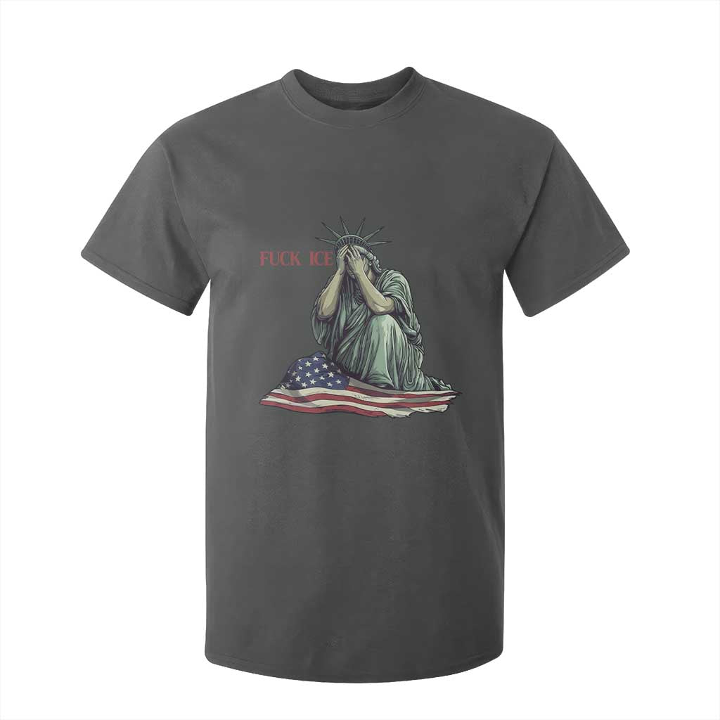 Statue of Liberty Anti ICE Deportation Human Rights Protest T Shirt For Kid TS14 Dark Heather Print Your Wear