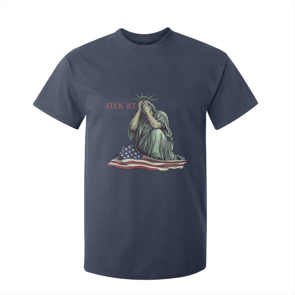 Statue of Liberty Anti ICE Deportation Human Rights Protest T Shirt For Kid TS14 Navy Print Your Wear