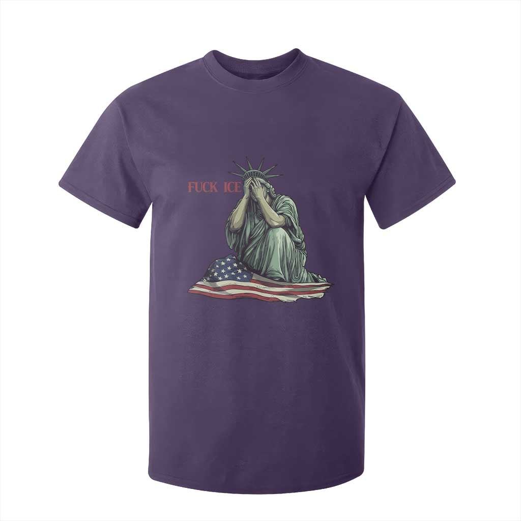 Statue of Liberty Anti ICE Deportation Human Rights Protest T Shirt For Kid TS14 Purple Print Your Wear