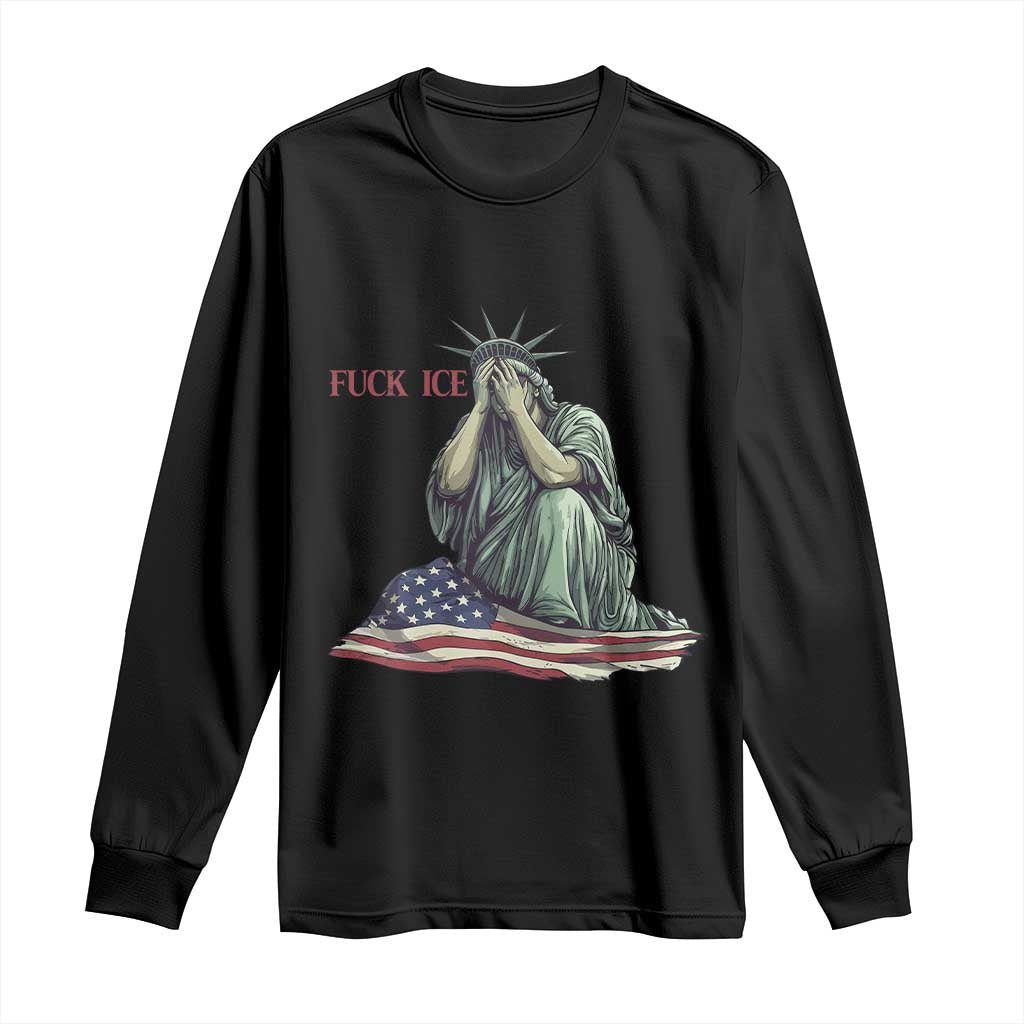 Statue of Liberty Anti ICE Deportation Human Rights Protest Long Sleeve Shirt TS14 Black Print Your Wear
