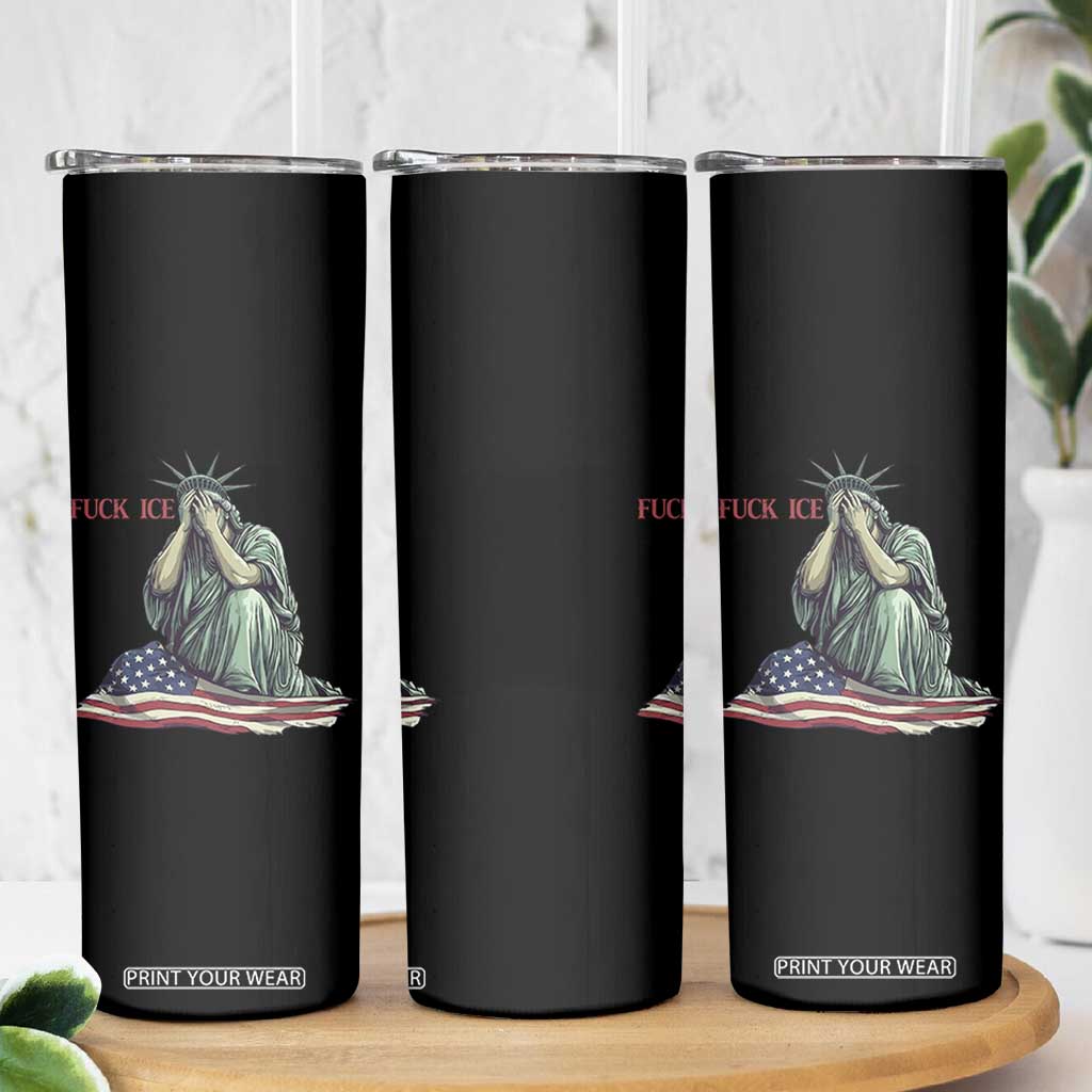 Statue of Liberty Anti ICE Deportation Human Rights Protest Skinny Tumbler TS14 Print Your Wear