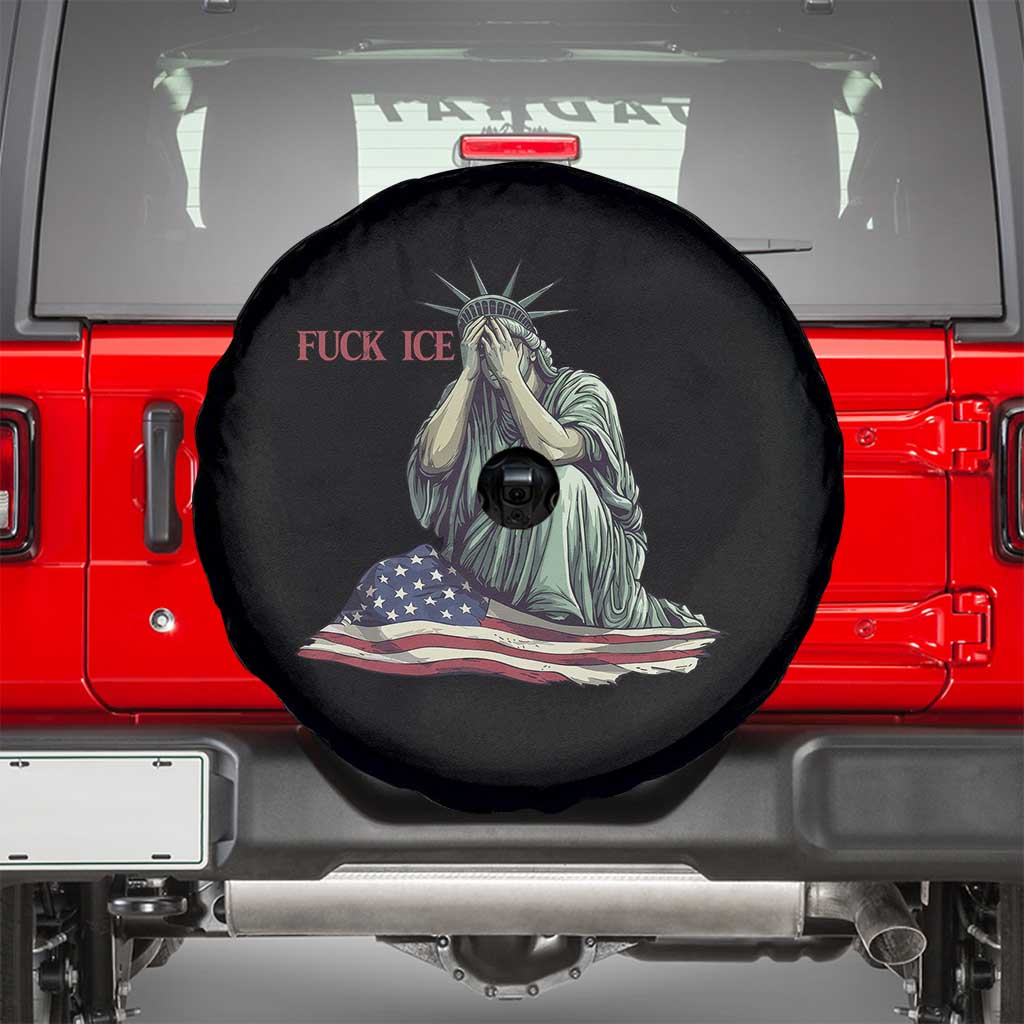 Statue of Liberty Anti ICE Deportation Human Rights Protest Spare Tire Cover TS14 Black Print Your Wear