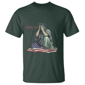 Statue of Liberty Anti ICE Deportation Human Rights Protest T Shirt TS14 Dark Forest Green Print Your Wear