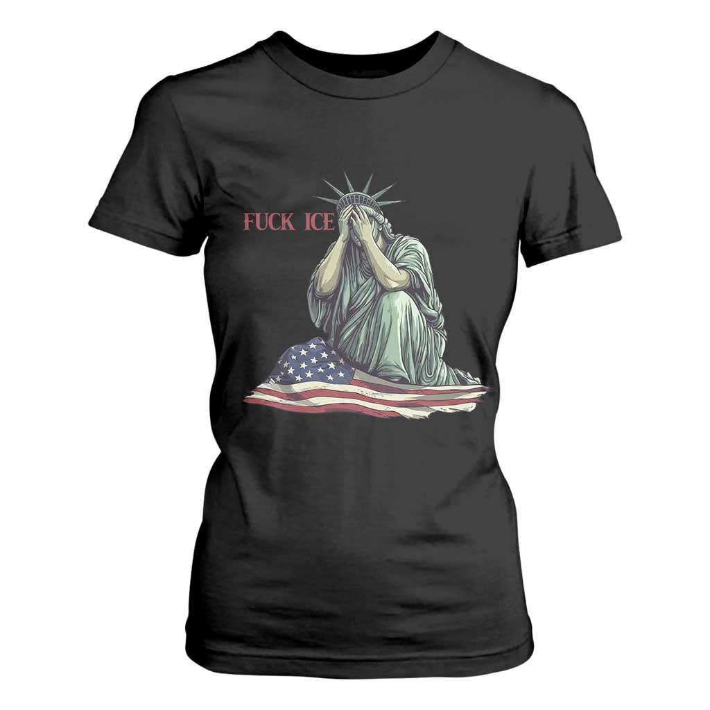 Statue of Liberty Anti ICE Deportation Human Rights Protest T Shirt For Women TS14 Black Print Your Wear