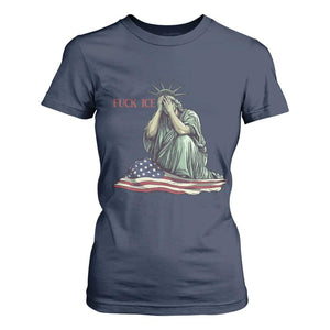 Statue of Liberty Anti ICE Deportation Human Rights Protest T Shirt For Women TS14 Navy Print Your Wear