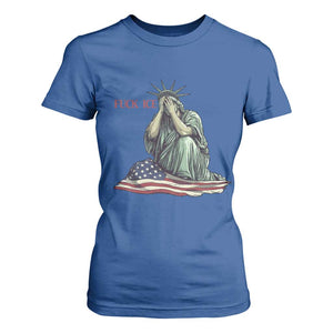 Statue of Liberty Anti ICE Deportation Human Rights Protest T Shirt For Women TS14 Royal Blue Print Your Wear