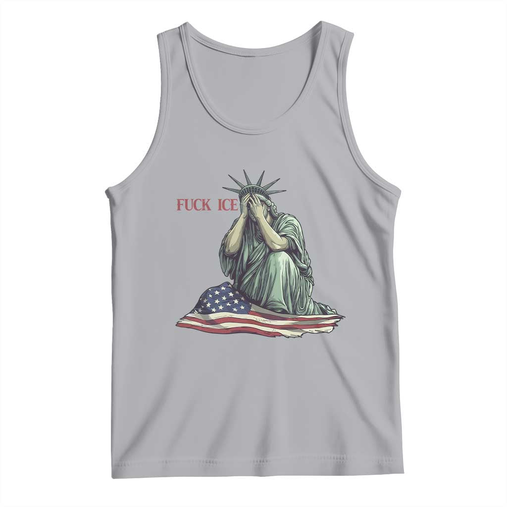 Statue of Liberty Anti ICE Deportation Human Rights Protest Tank Top TS14 Athletic Heather Print Your Wear