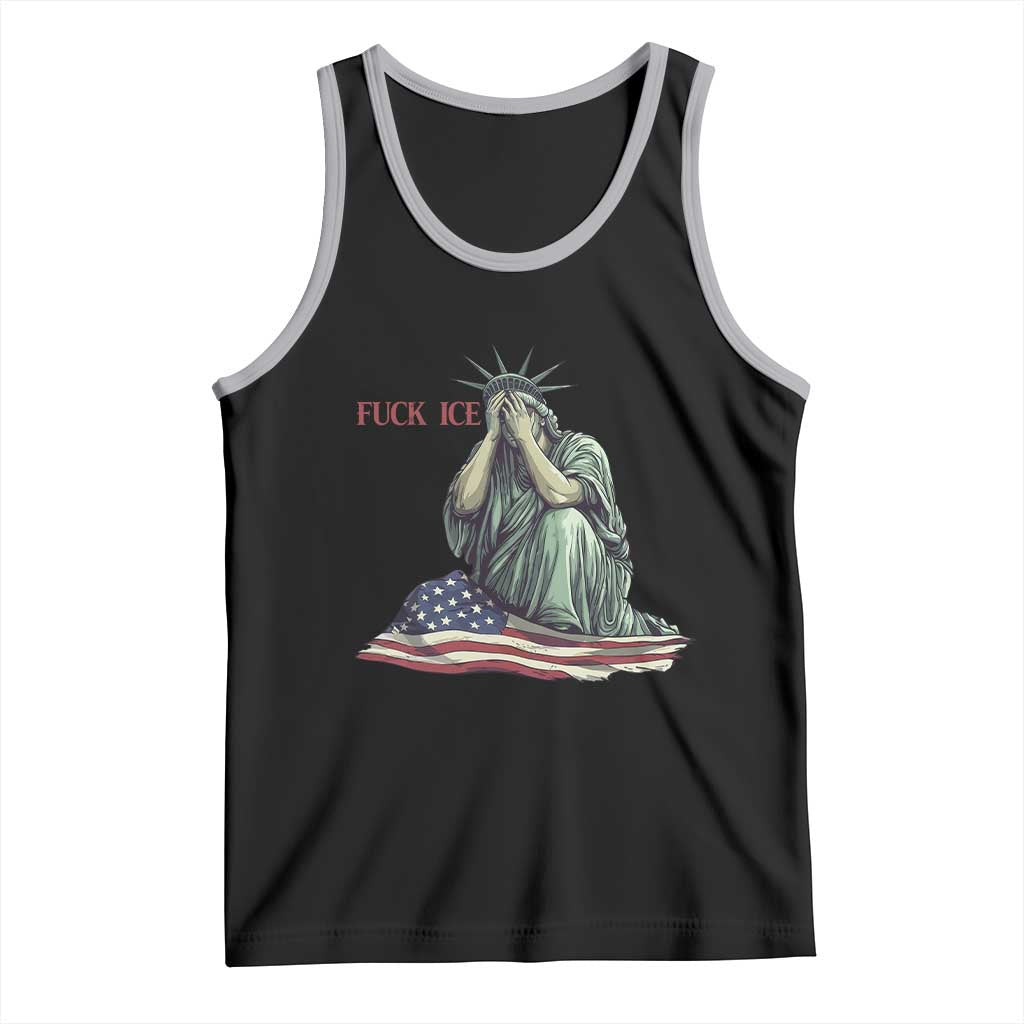 Statue of Liberty Anti ICE Deportation Human Rights Protest Tank Top TS14 Black Athletic Heather Print Your Wear