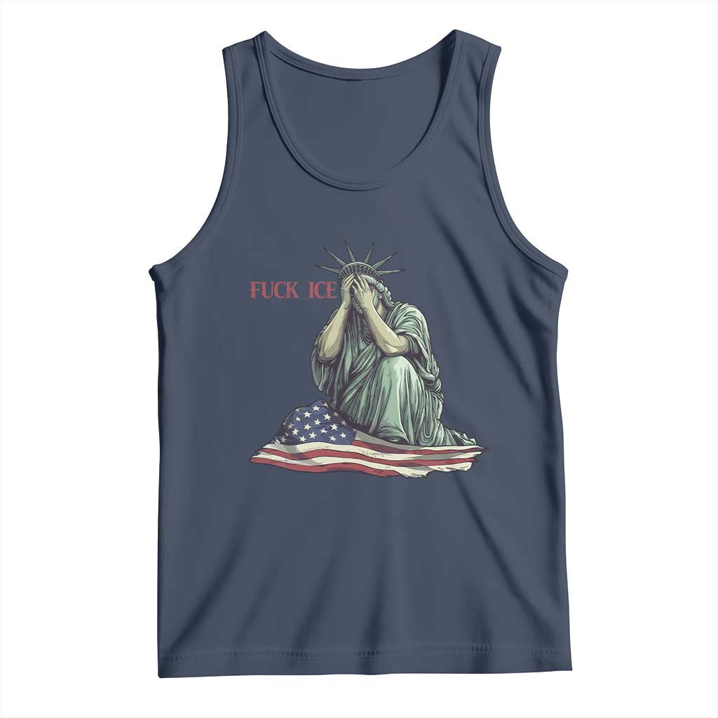 Statue of Liberty Anti ICE Deportation Human Rights Protest Tank Top TS14 Navy Print Your Wear