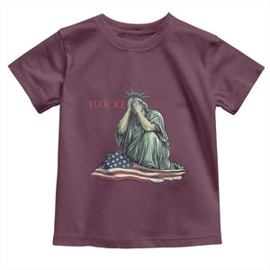 Statue of Liberty Anti ICE Deportation Human Rights Protest Toddler T Shirt TS14 Maroon Print Your Wear