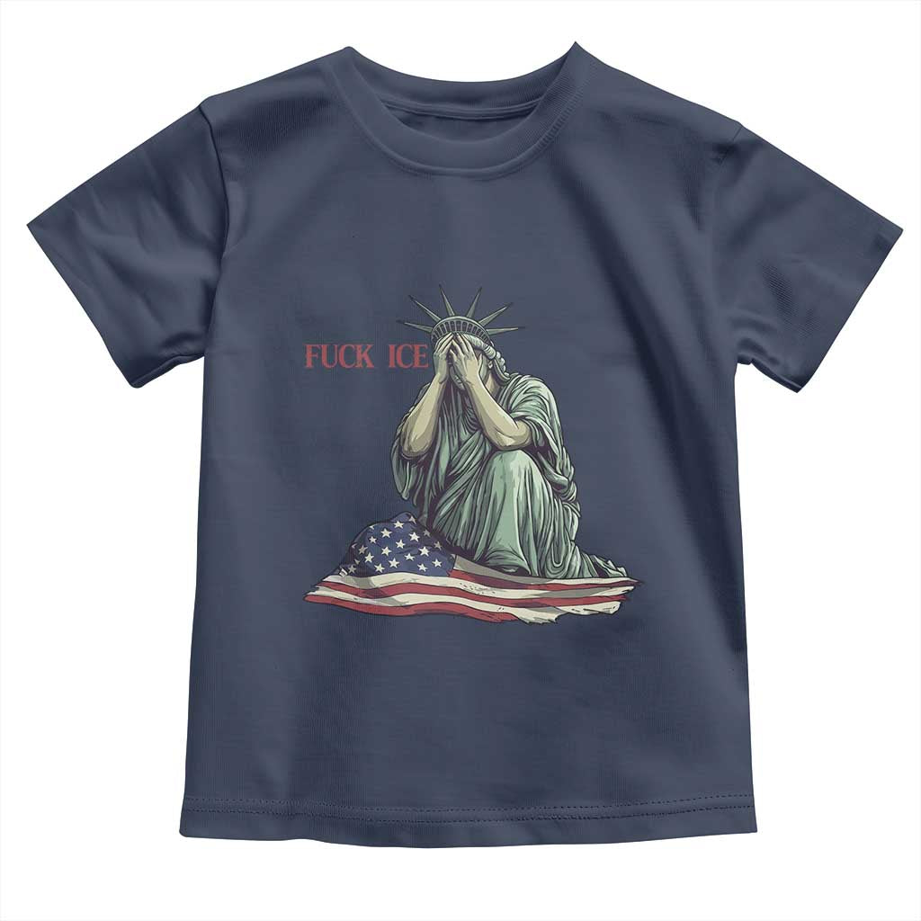 Statue of Liberty Anti ICE Deportation Human Rights Protest Toddler T Shirt TS14 Navy Print Your Wear