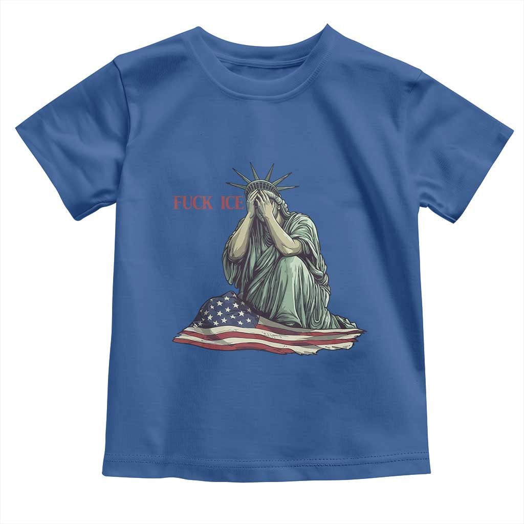 Statue of Liberty Anti ICE Deportation Human Rights Protest Toddler T Shirt TS14 Royal Blue Print Your Wear