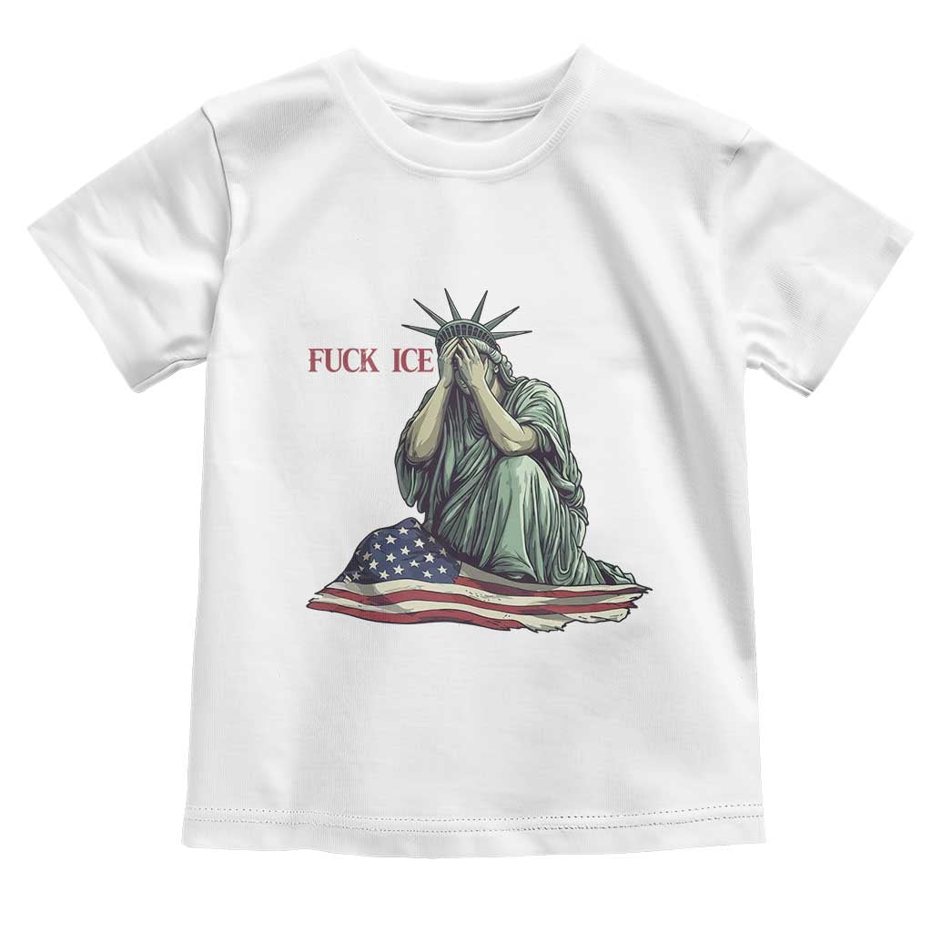 Statue of Liberty Anti ICE Deportation Human Rights Protest Toddler T Shirt TS14 White Print Your Wear