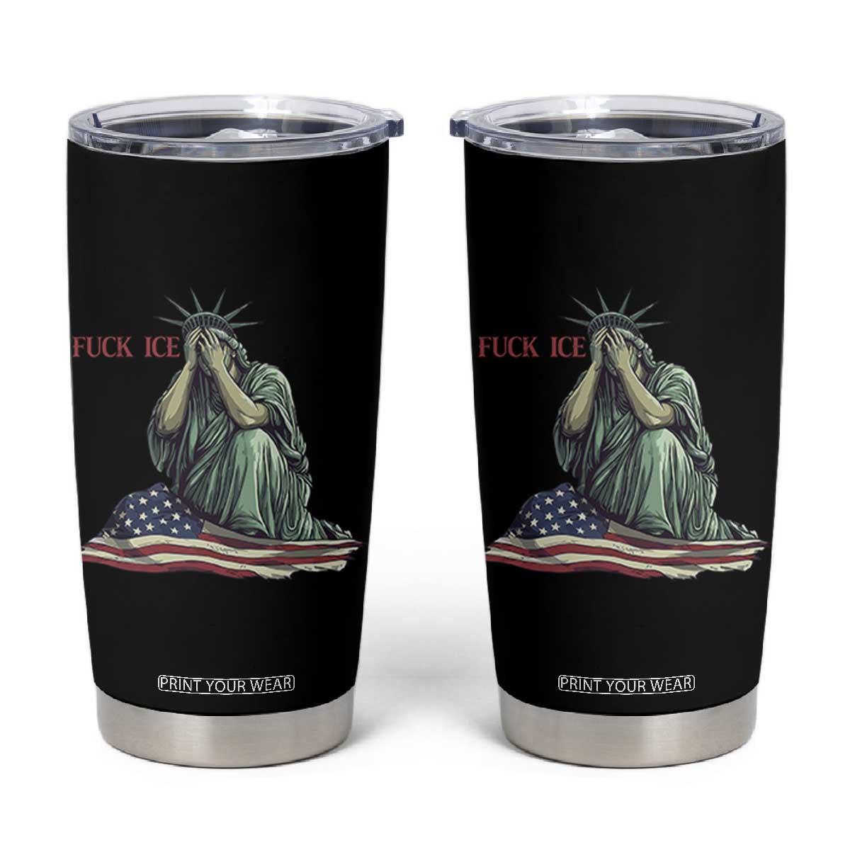 Statue of Liberty Anti ICE Deportation Human Rights Protest Tumbler Cup TS14 Black Print Your Wear