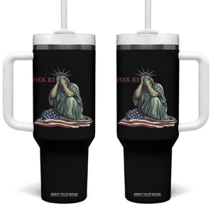 Statue of Liberty Anti ICE Deportation Human Rights Protest Tumbler With Handle TS14 One Size: 40 oz Black Print Your Wear