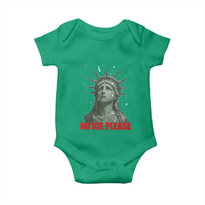 No Ice Please Baby Onesie Statue of Liberty Crying Anti ICE Deportation Human Rights TS14 Irish Green Print Your Wear