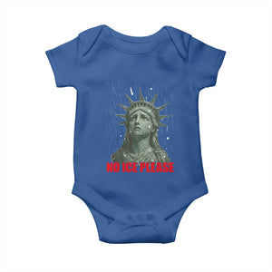 No Ice Please Baby Onesie Statue of Liberty Crying Anti ICE Deportation Human Rights TS14 Royal Blue Print Your Wear