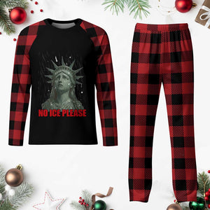 No Ice Please Plaid Pajama Set Statue of Liberty Crying Anti ICE Deportation Human Rights TS14 Buffalo Plaid Print Your Wear