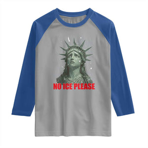 No Ice Please Raglan Shirt Statue of Liberty Crying Anti ICE Deportation Human Rights TS14 Sport Gray Royal Print Your Wear