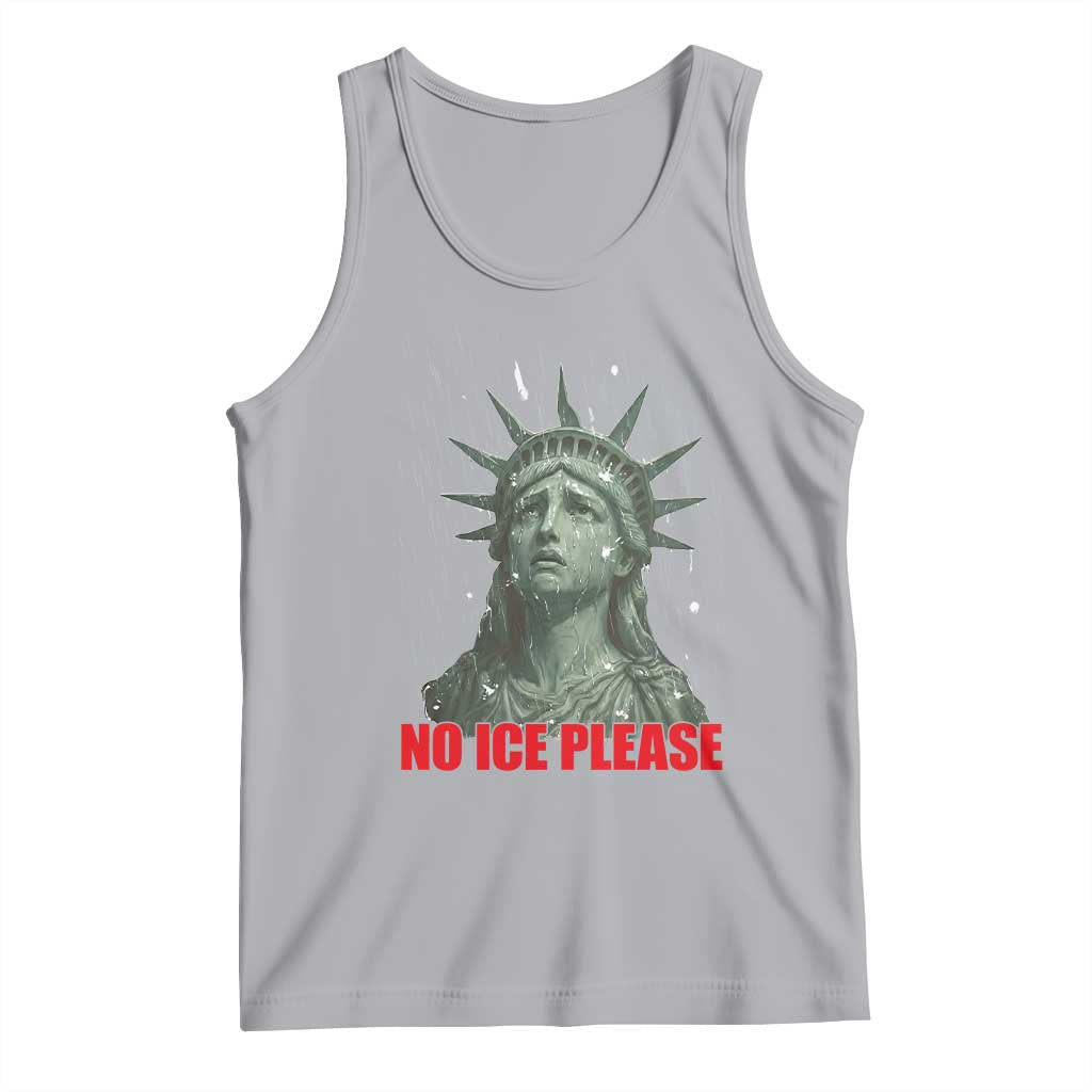 No Ice Please Tank Top Statue of Liberty Crying Anti ICE Deportation Human Rights TS14 Athletic Heather Print Your Wear