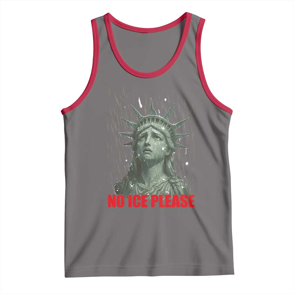 No Ice Please Tank Top Statue of Liberty Crying Anti ICE Deportation Human Rights TS14 Deep Heather Red Print Your Wear
