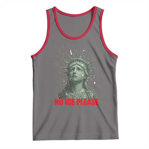 No Ice Please Tank Top Statue of Liberty Crying Anti ICE Deportation Human Rights TS14 Deep Heather Red Print Your Wear