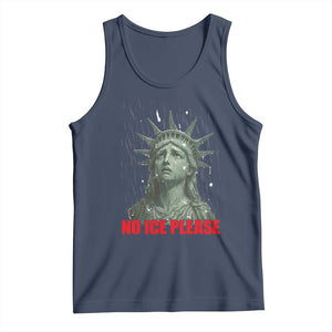 No Ice Please Tank Top Statue of Liberty Crying Anti ICE Deportation Human Rights TS14 Navy Print Your Wear